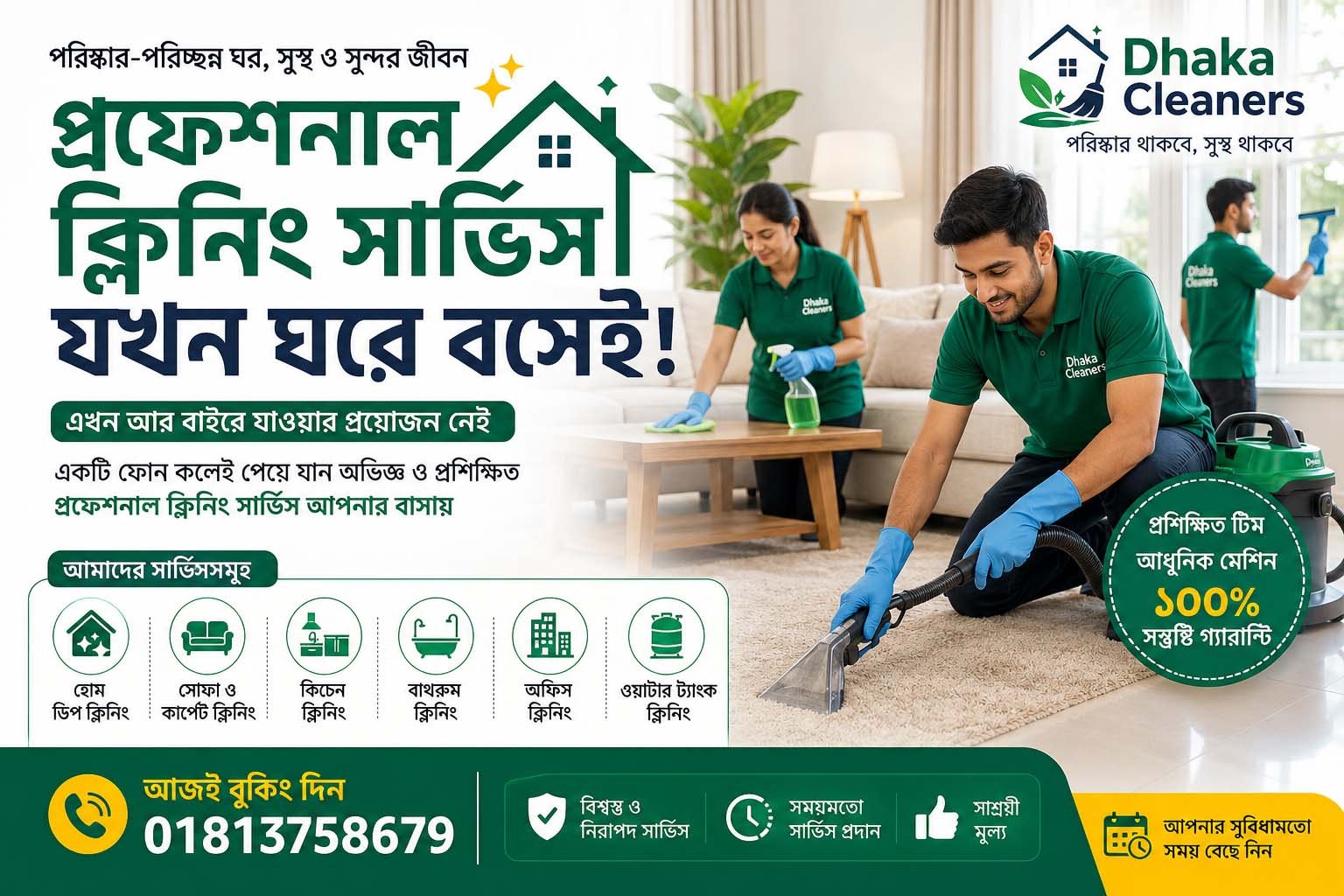 প্রফেশনাল ক্লিনিং সার্ভিস যখন ঘরে বসেই!