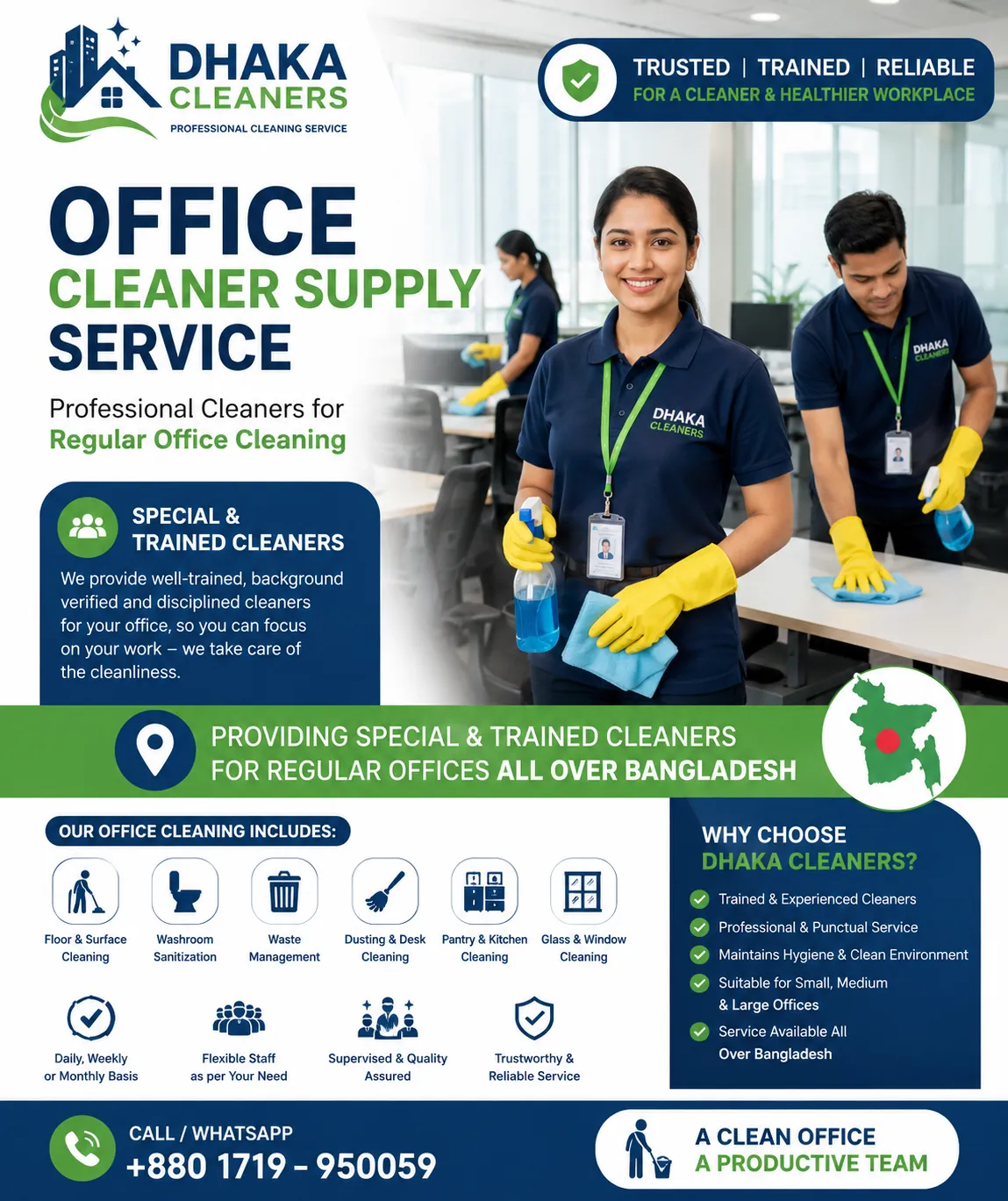 Professional Office Cleaner Supply Services in Bangladesh