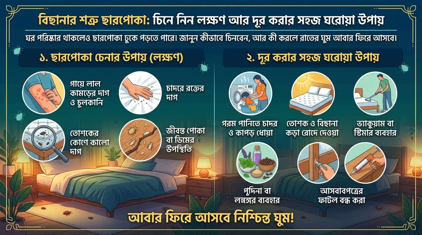 বিছানার শত্রু ছারপোকা: চিনে নিন লক্ষণ আর দূর করার সহজ ঘরোয়া উপায়